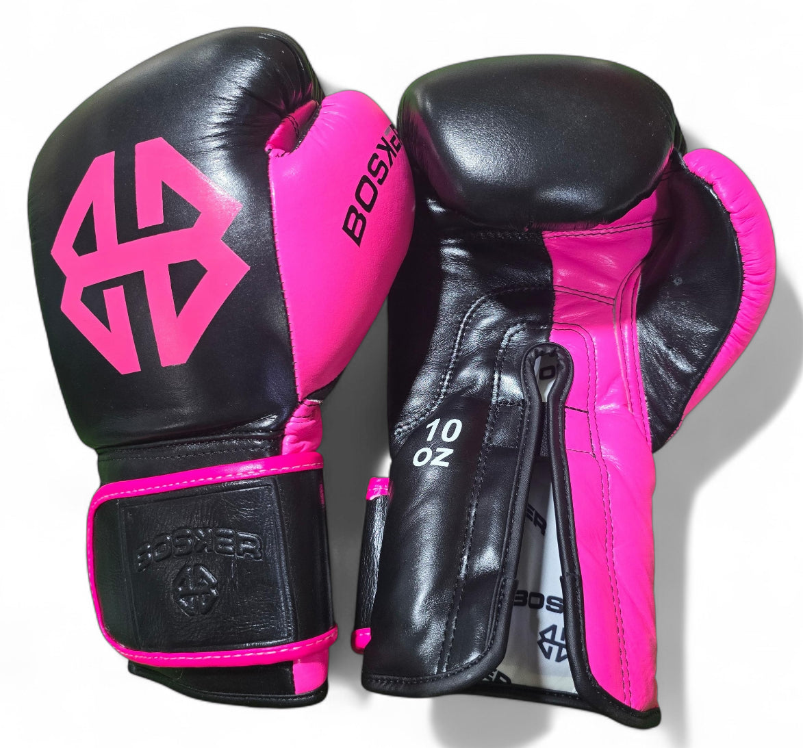 Bosker Velcro Boxing Gloves - Black/Pink