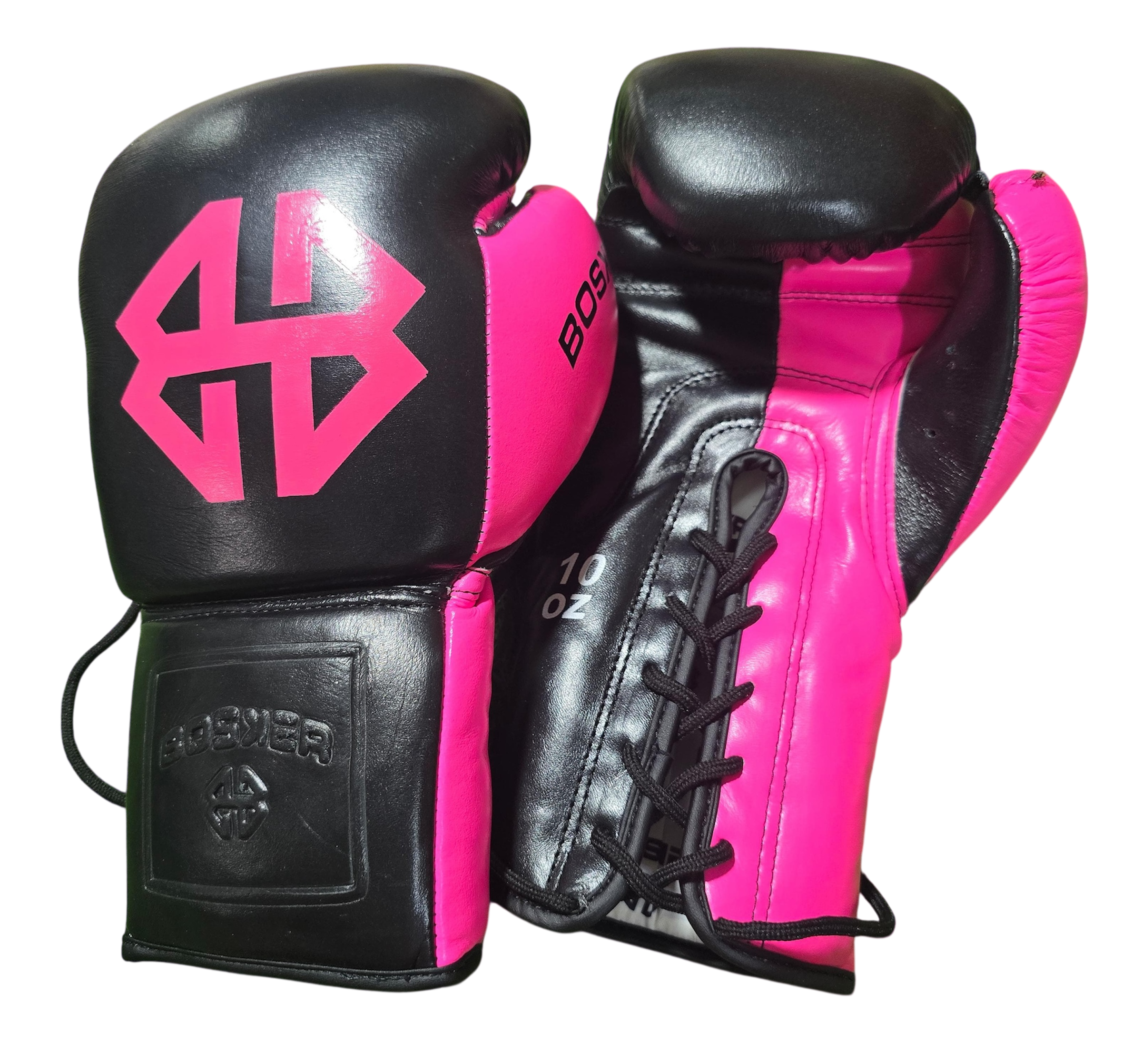 Bosker Lace Up Boxing Gloves - Black/Pink