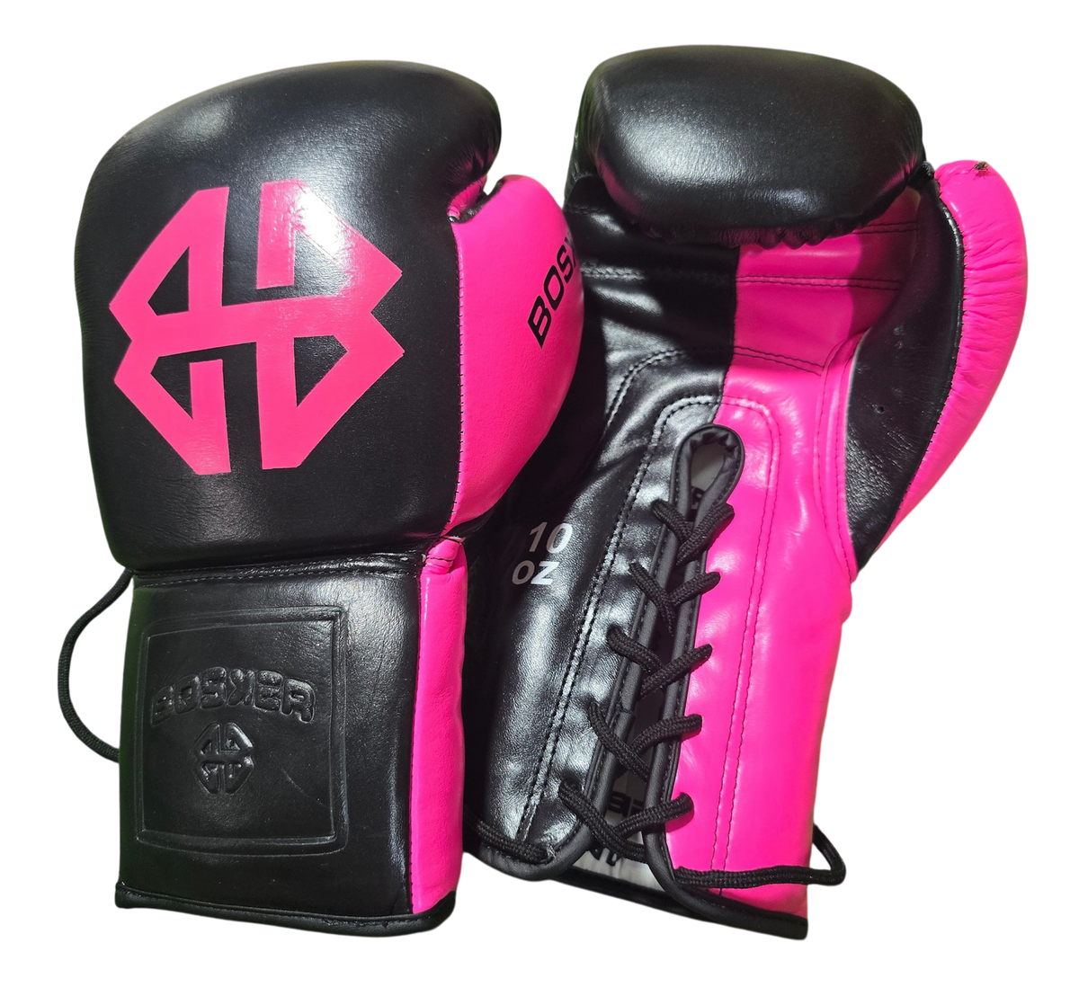 Bosker Lace Up Boxing Gloves - Black/Pink